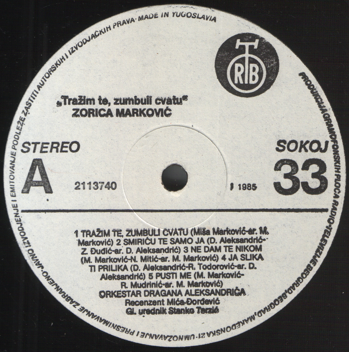 Zorica Markovic 1985 A
